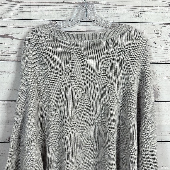 J Jill Womens Sweater Plus Size 4X Blue Gray 3/4 Sleeve knit pop over round neck - Picture 6 of 11